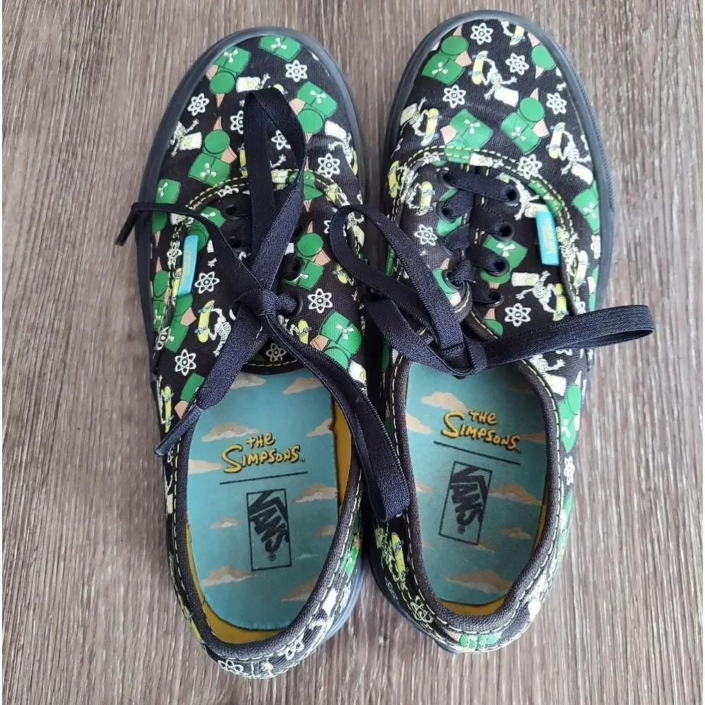 Vans The Simpsons Glow in Dark Bart Kids Size 2.5 Skateboard Skeleton Shoe